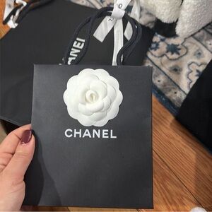 Chanel Black Bag with White Logo